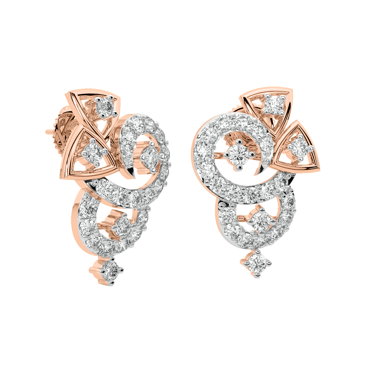 Nelia Round Diamond Stud Earrings